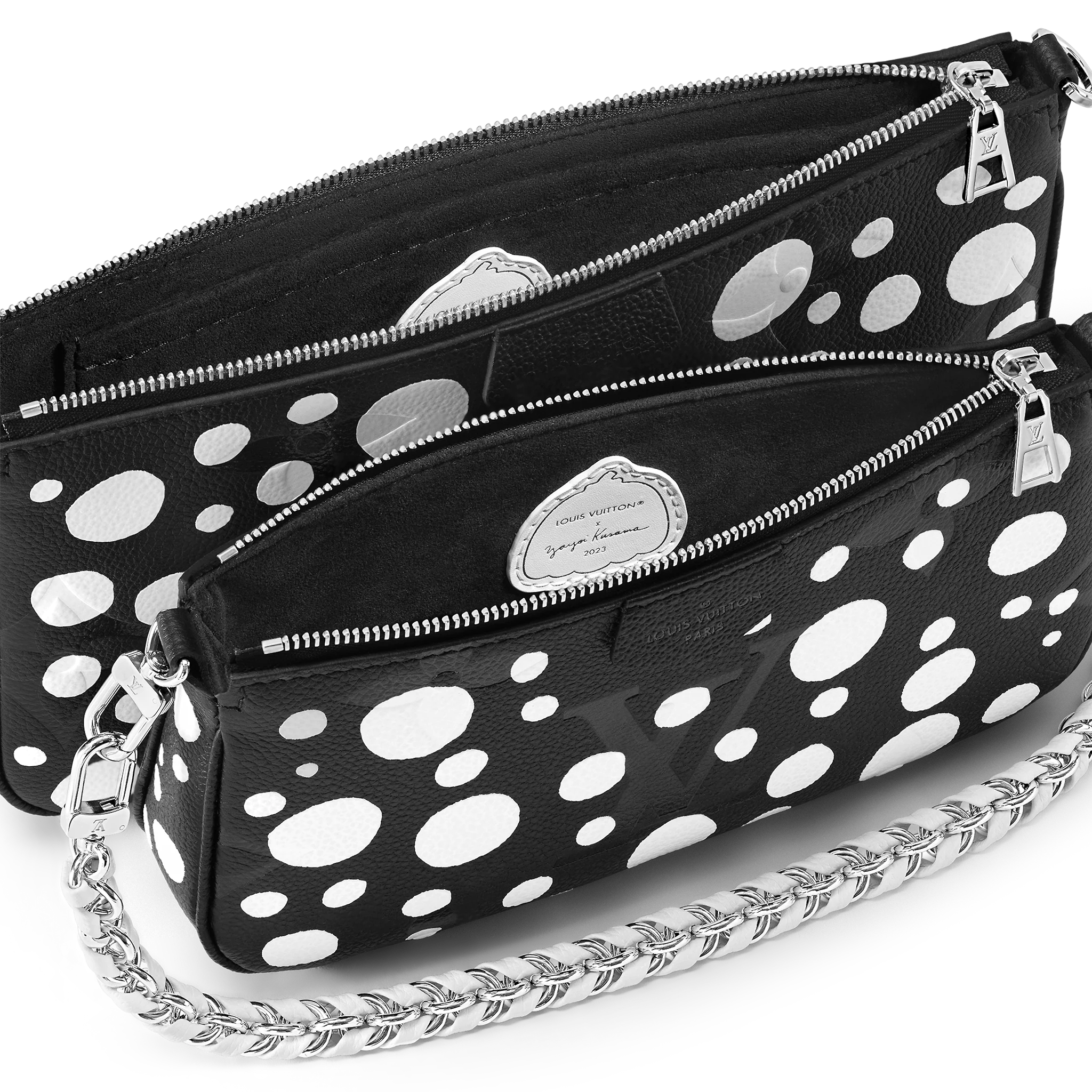 LOUIS VUITTON Multi Pochette Accessories Empreinte Clutch Bag Black
